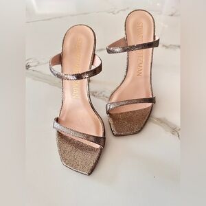 Stuart Weitzman Glittering Bronze/Rose Gold Heels